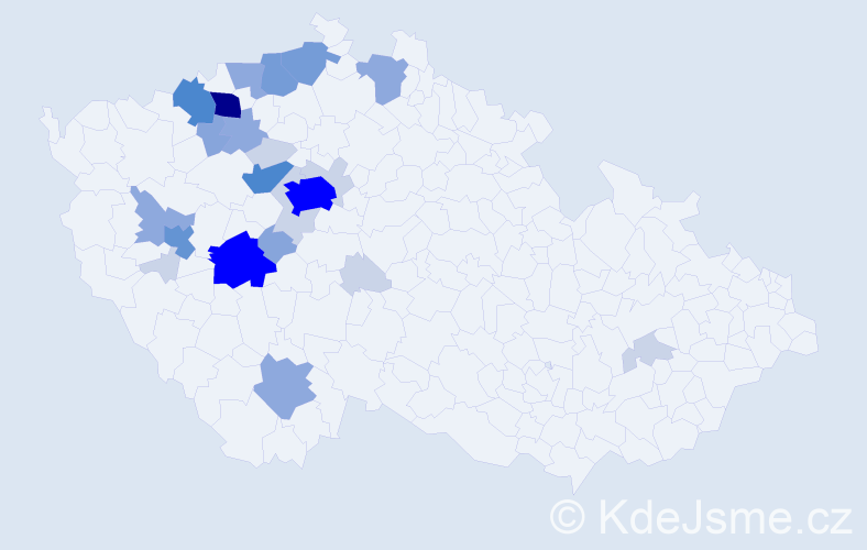 Příjmení: 'Kšanda', počet výskytů 80 v celé ČR