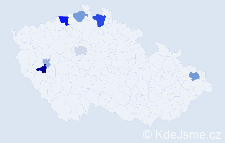 Příjmení: 'Frontz', počet výskytů 14 v celé ČR