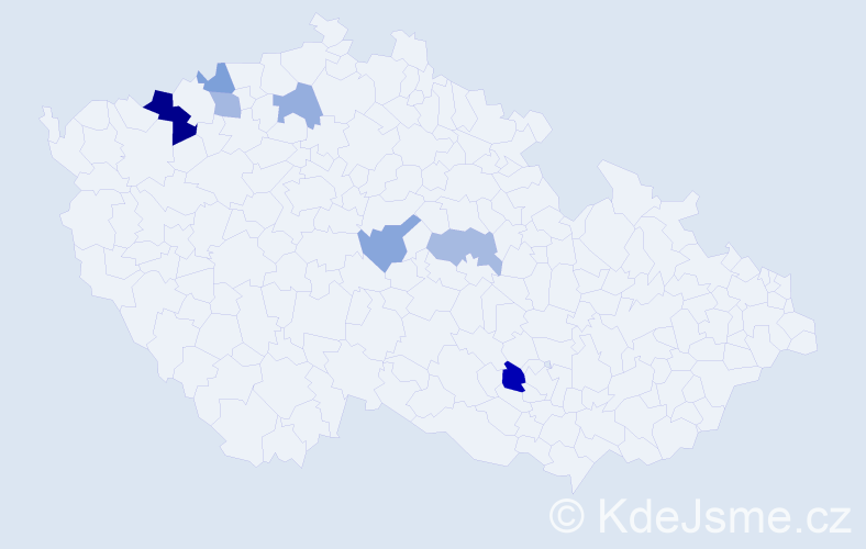 Příjmení: 'Filingr', počet výskytů 11 v celé ČR