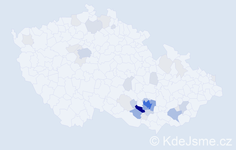 Příjmení: 'Badin', počet výskytů 130 v celé ČR