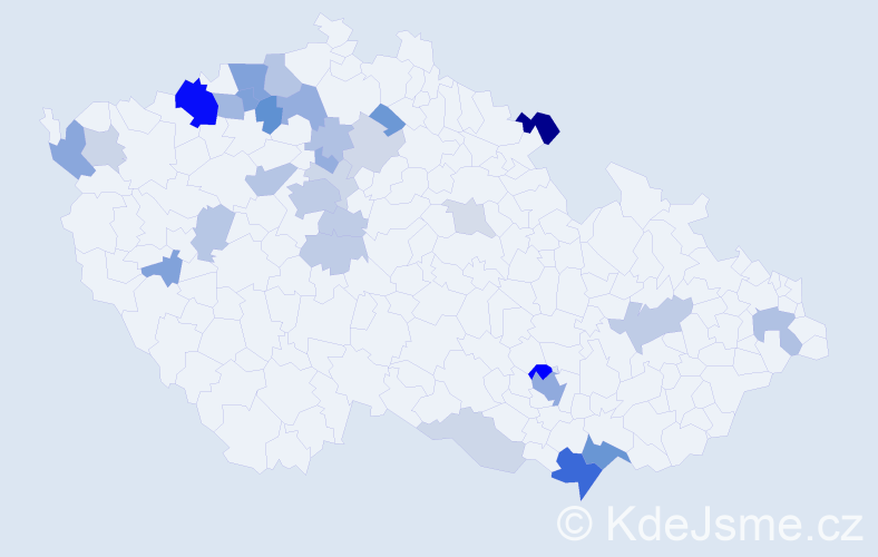 Příjmení: 'Mešková', počet výskytů 79 v celé ČR