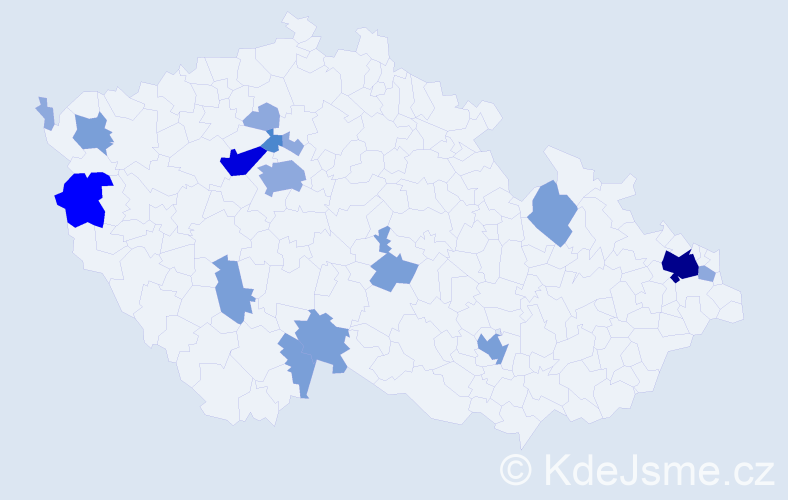 Příjmení: 'Lazarovová', počet výskytů 40 v celé ČR