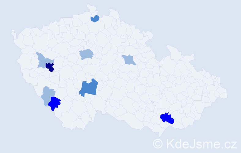 Příjmení: 'Kolrus', počet výskytů 18 v celé ČR