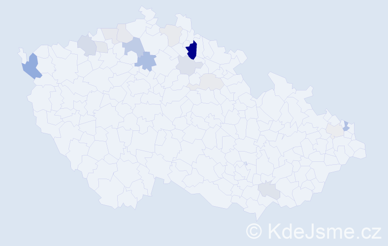 Příjmení: 'Móro', počet výskytů 37 v celé ČR