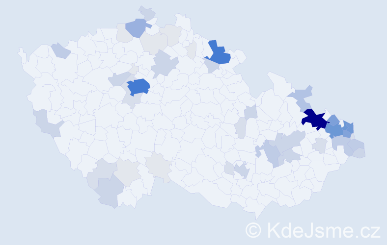 Příjmení: 'Hampel', počet výskytů 224 v celé ČR