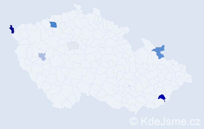 Příjmení: 'Abramovič', počet výskytů 7 v celé ČR