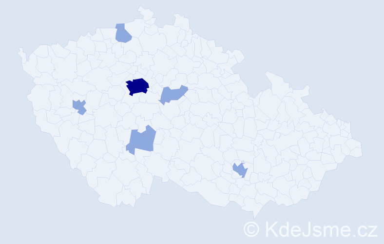 Příjmení: 'Zakharuk', počet výskytů 10 v celé ČR
