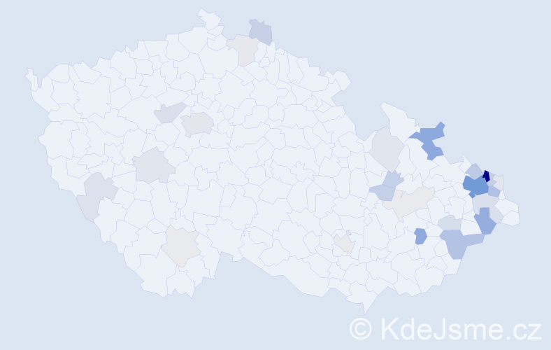 Příjmení: 'Sivek', počet výskytů 91 v celé ČR