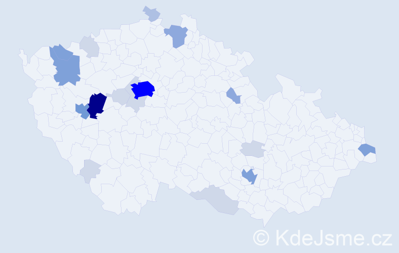Příjmení: 'Kleinhampl', počet výskytů 62 v celé ČR
