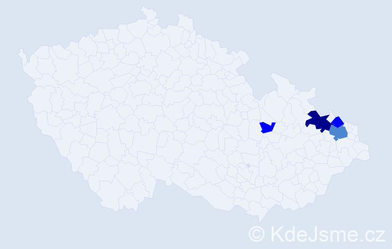 Příjmení: 'Kotullová', počet výskytů 8 v celé ČR