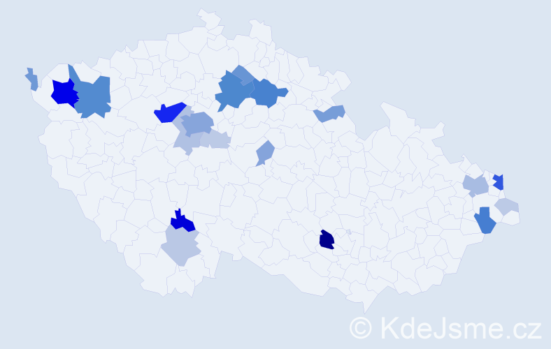 Příjmení: 'Body', počet výskytů 94 v celé ČR