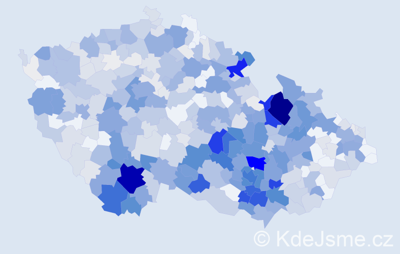 Příjmení: 'Klimeš', počet výskytů 3106 v celé ČR