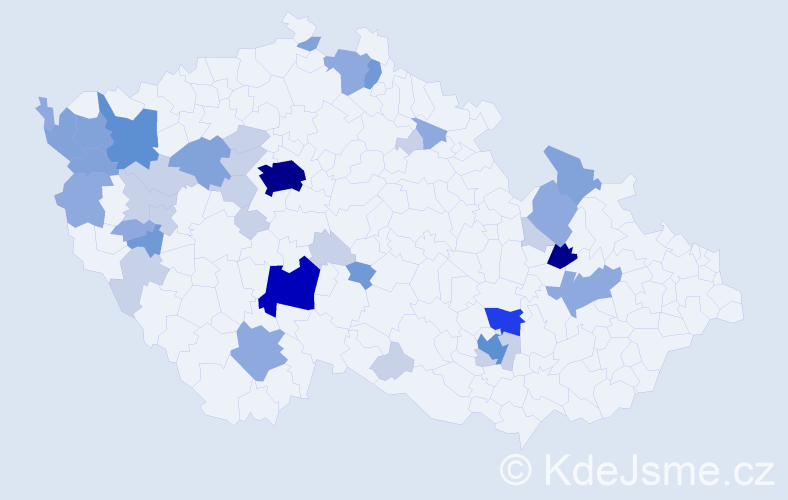 Příjmení: 'Pecher', počet výskytů 112 v celé ČR