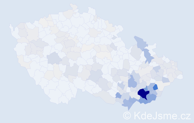 Příjmení: 'Hanáčková', počet výskytů 885 v celé ČR