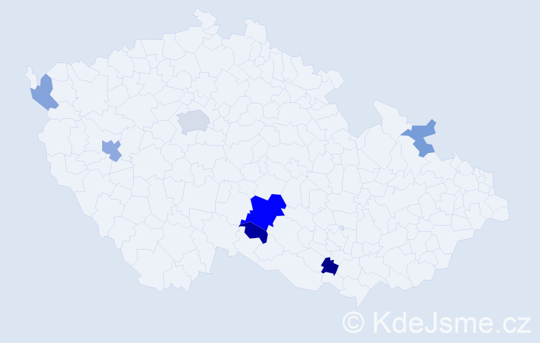 Příjmení: 'Ecker', počet výskytů 14 v celé ČR