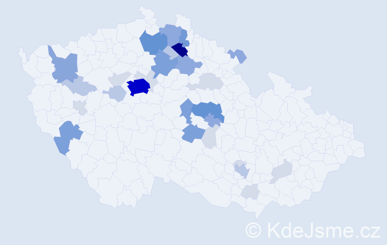 Příjmení: 'Kozderka', počet výskytů 112 v celé ČR