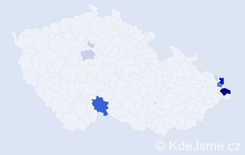 Příjmení: 'Hudziecová', počet výskytů 37 v celé ČR