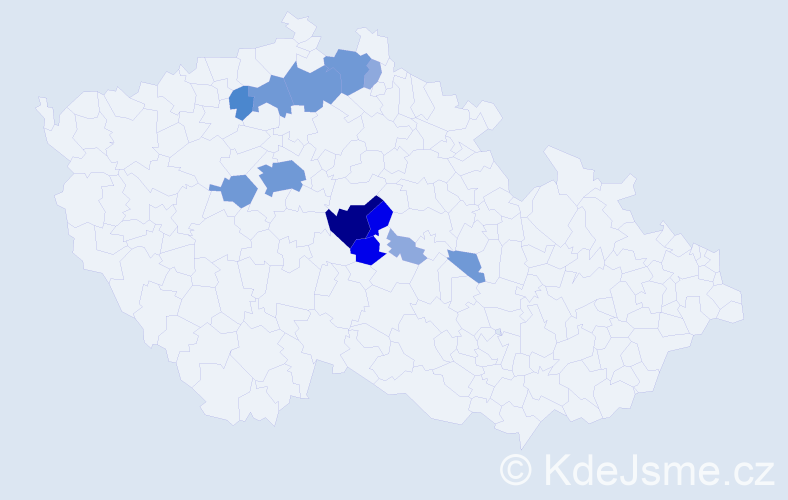 Příjmení: 'Kosprdová', počet výskytů 33 v celé ČR