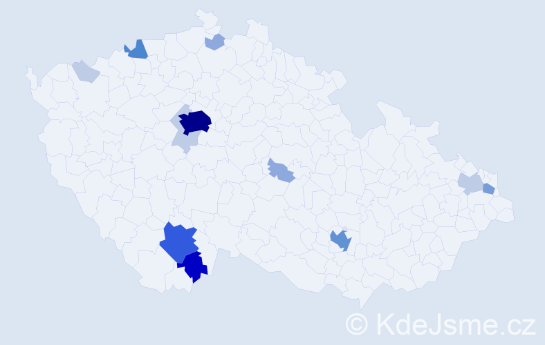 Příjmení: 'Heidinger', počet výskytů 44 v celé ČR