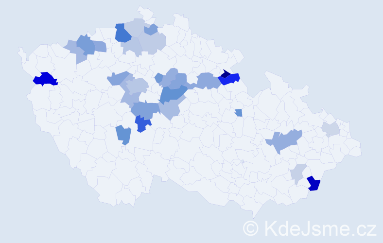 Příjmení: 'Baláčková', počet výskytů 65 v celé ČR