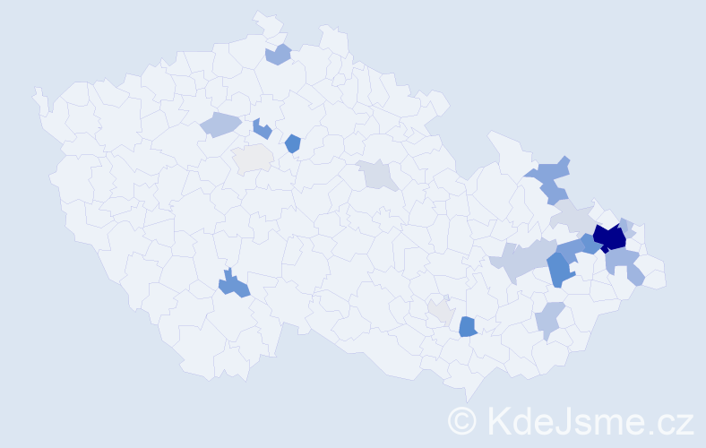 Příjmení: 'Kavala', počet výskytů 73 v celé ČR