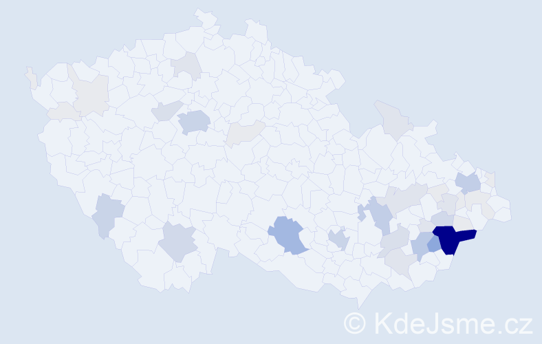 Příjmení: 'Smilek', počet výskytů 156 v celé ČR