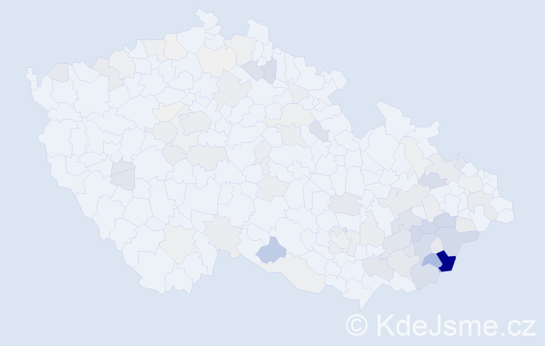 Příjmení: 'Bařinka', počet výskytů 266 v celé ČR