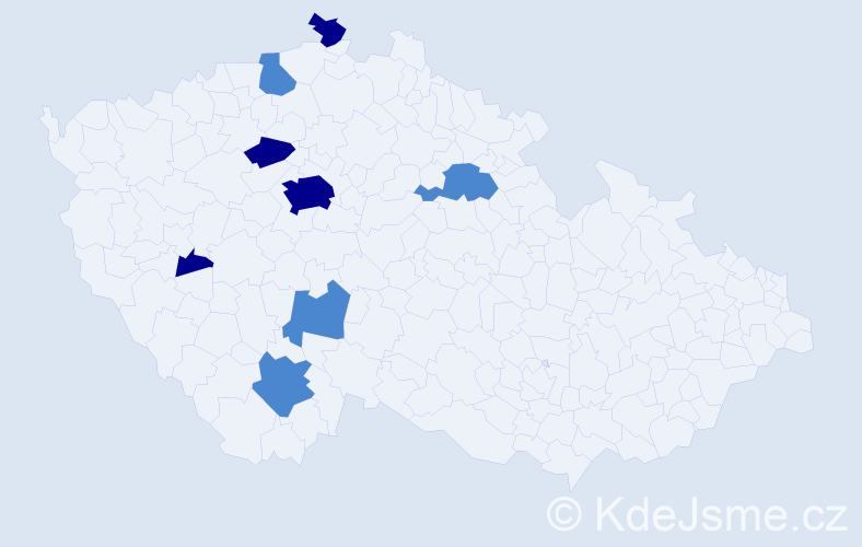 Příjmení: 'Tikalská', počet výskytů 16 v celé ČR