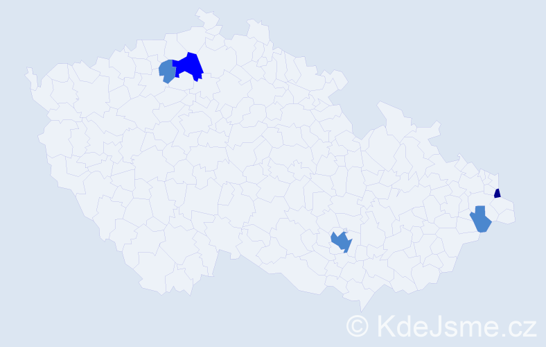Příjmení: 'Papik', počet výskytů 8 v celé ČR