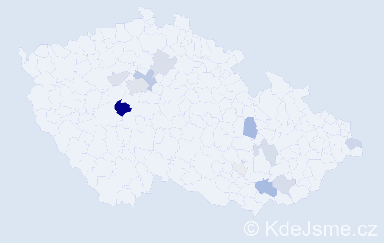 Příjmení: 'Kamzík', počet výskytů 22 v celé ČR