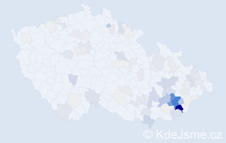 Příjmení: 'Matulíková', počet výskytů 272 v celé ČR