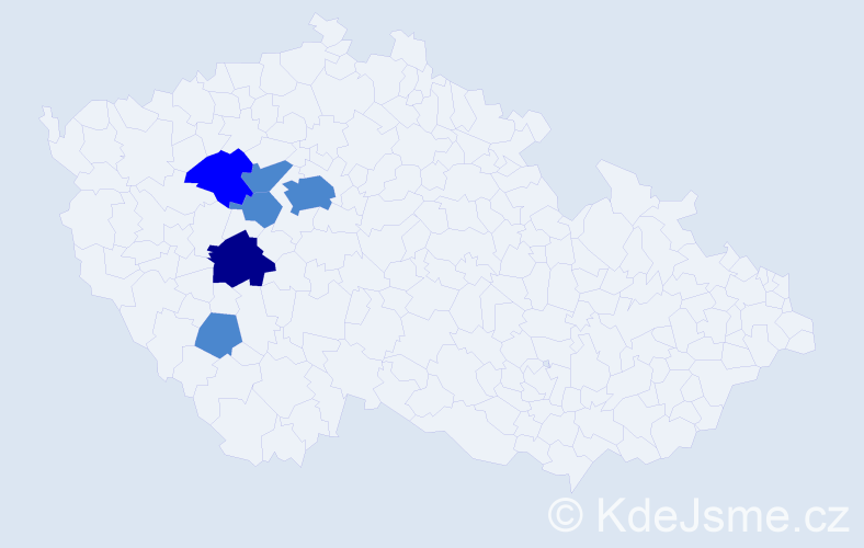 Příjmení: 'Cedl', počet výskytů 9 v celé ČR