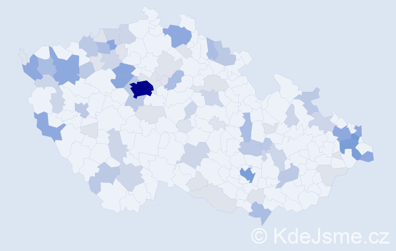 Příjmení: 'Bednár', počet výskytů 214 v celé ČR