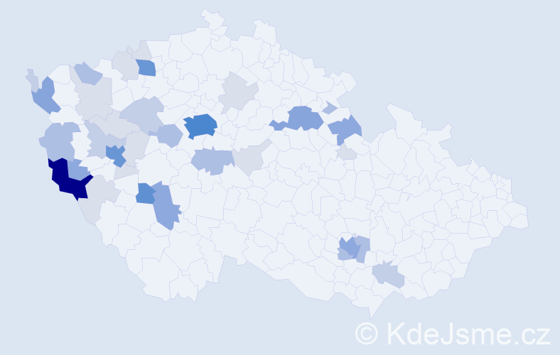 Příjmení: 'Kůst', počet výskytů 120 v celé ČR