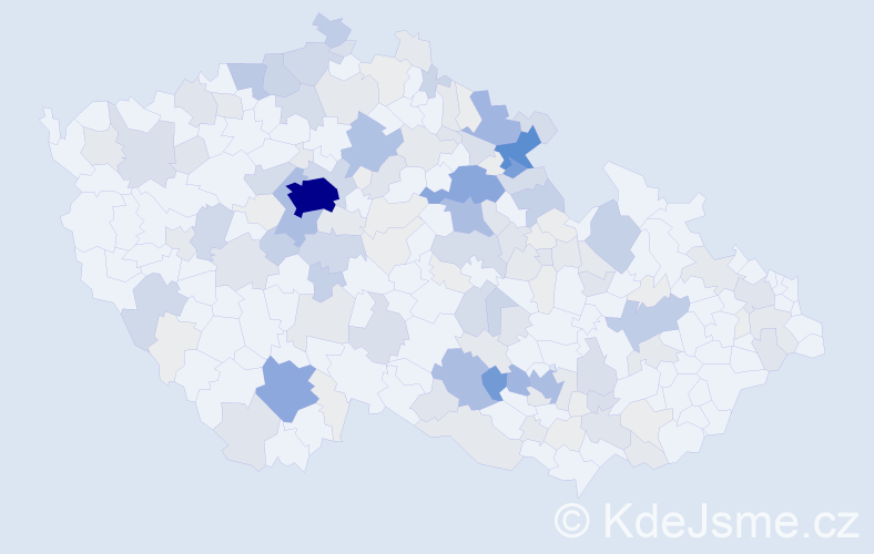 Příjmení: 'Rousek', počet výskytů 593 v celé ČR