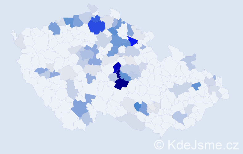 Příjmení: 'Houfková', počet výskytů 289 v celé ČR