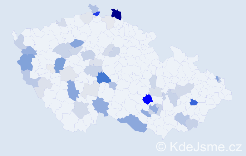 Příjmení: 'Koktová', počet výskytů 163 v celé ČR