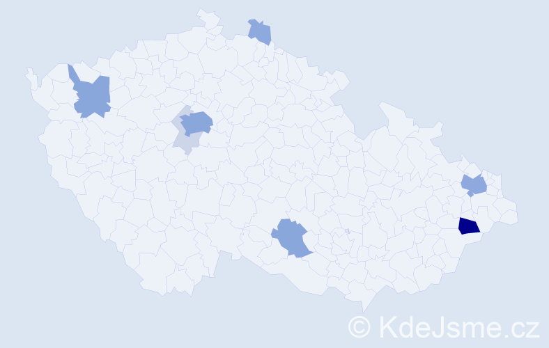 Příjmení: 'Mandula', počet výskytů 28 v celé ČR