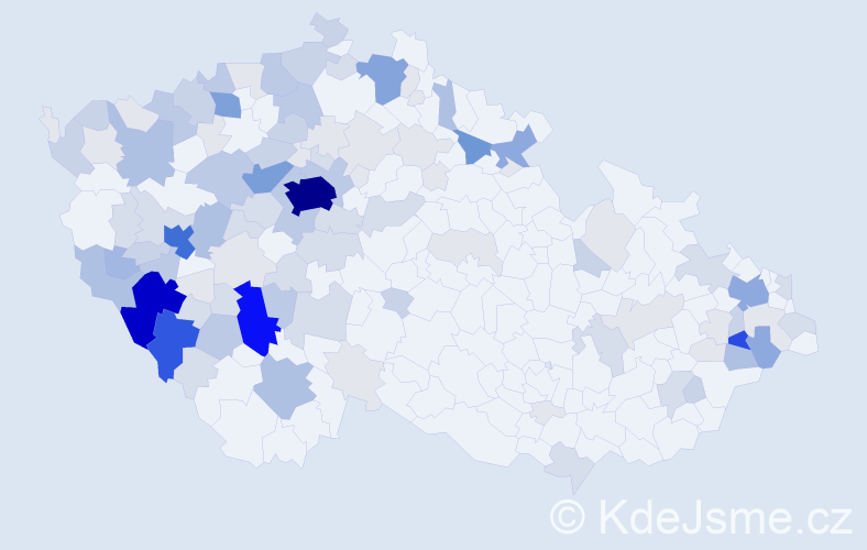 Příjmení: 'Hrachová', počet výskytů 409 v celé ČR