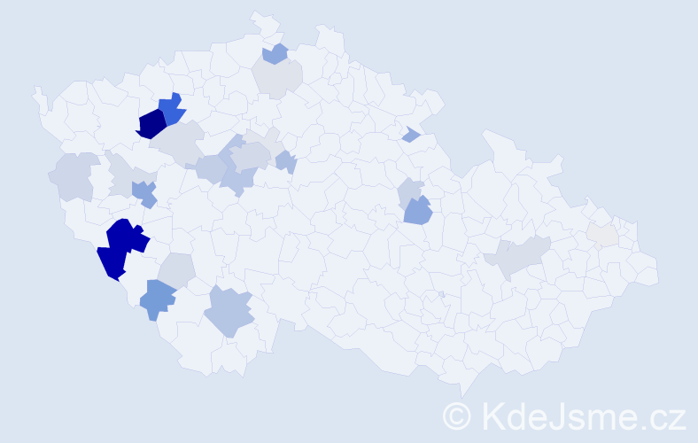 Příjmení: 'Edl', počet výskytů 84 v celé ČR