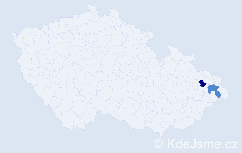 Příjmení: 'Dorociák', počet výskytů 13 v celé ČR