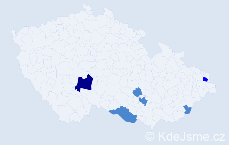 Příjmení: 'Krutek', počet výskytů 9 v celé ČR