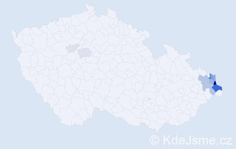 Příjmení: 'Branny', počet výskytů 66 v celé ČR