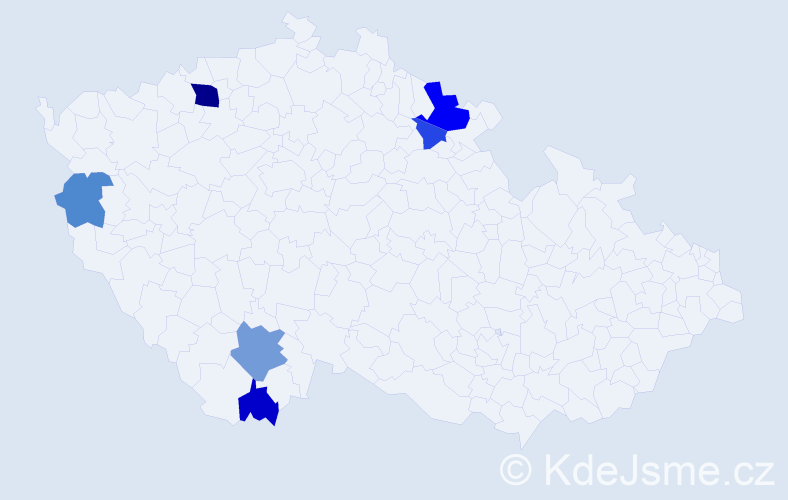 Příjmení: 'Klevcovová', počet výskytů 12 v celé ČR
