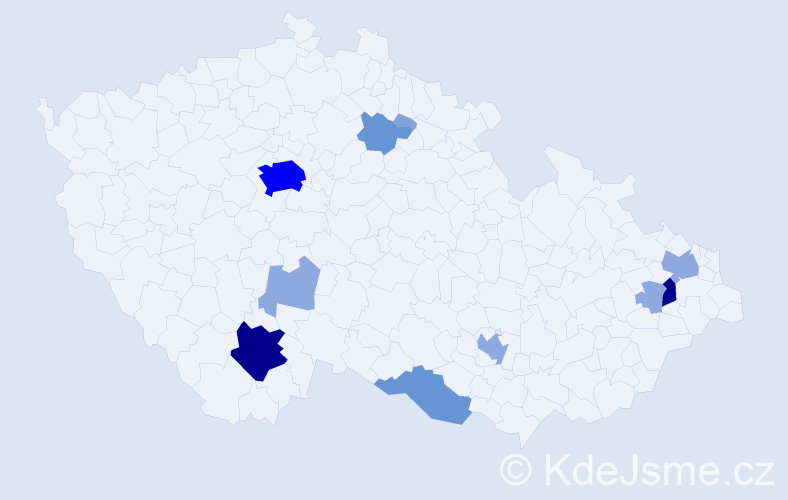 Příjmení: 'Vazdová', počet výskytů 34 v celé ČR