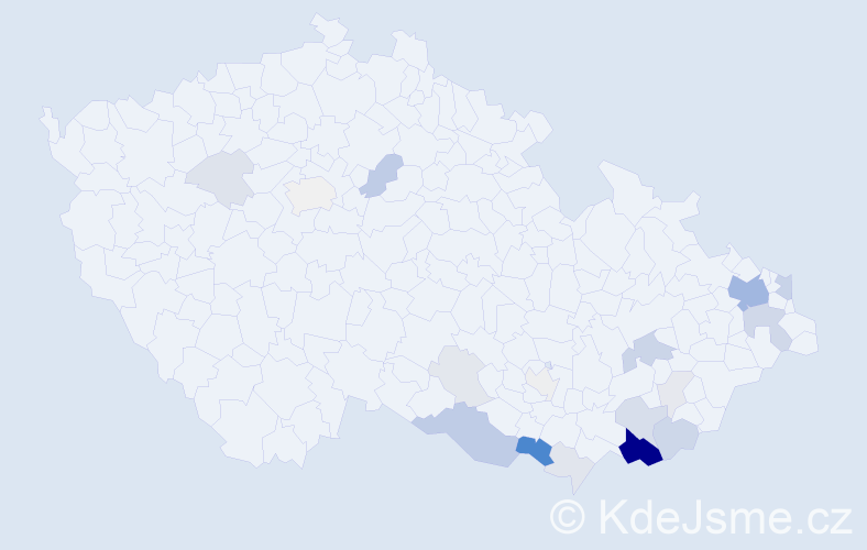 Příjmení: 'Šmahaj', počet výskytů 67 v celé ČR