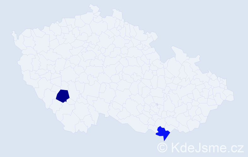 Příjmení: 'Csuport', počet výskytů 4 v celé ČR