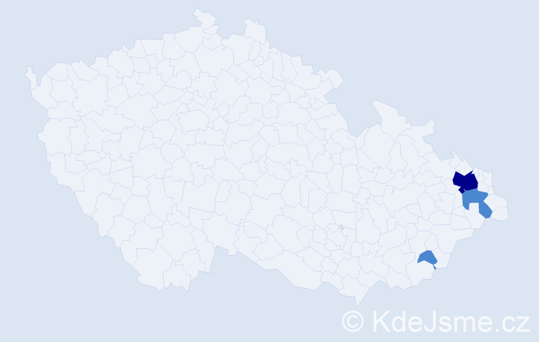 Příjmení: 'Grochovec', počet výskytů 5 v celé ČR