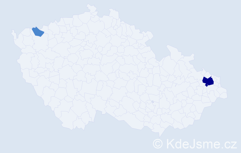 Příjmení: 'Steker', počet výskytů 6 v celé ČR