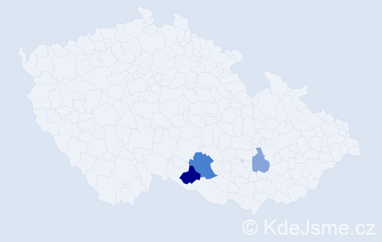 Příjmení: 'Krouchal', počet výskytů 6 v celé ČR